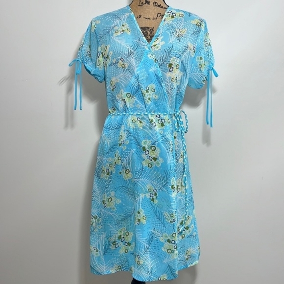 Oscar de la Renta Other - Oscar de la Renta Pink Label Aqua Floral Dress